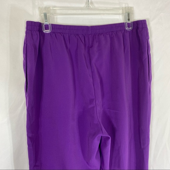 Draper’s & Damon’s Purple Matte Satiny Textured Pull On Pants - Picture 4 of 8